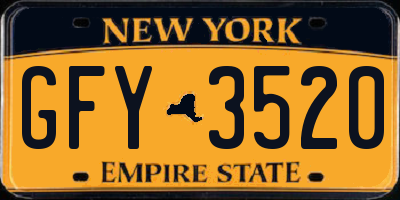 NY license plate GFY3520