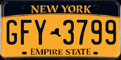 NY license plate GFY3799