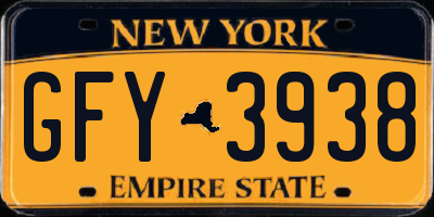 NY license plate GFY3938