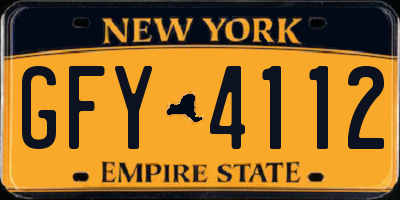NY license plate GFY4112