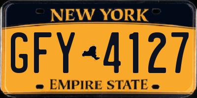 NY license plate GFY4127