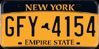 NY license plate GFY4154