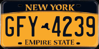NY license plate GFY4239