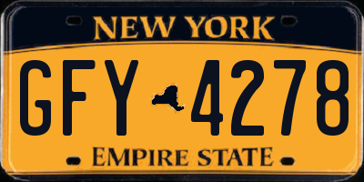 NY license plate GFY4278