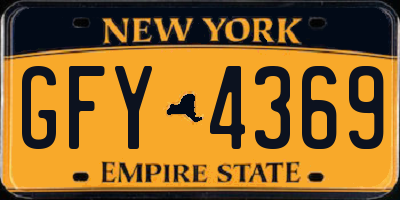 NY license plate GFY4369