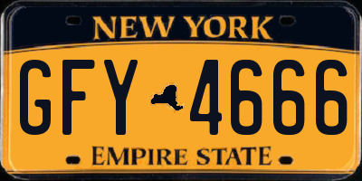 NY license plate GFY4666
