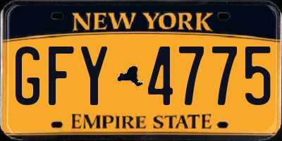 NY license plate GFY4775