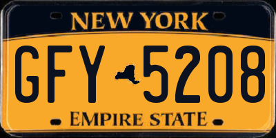 NY license plate GFY5208