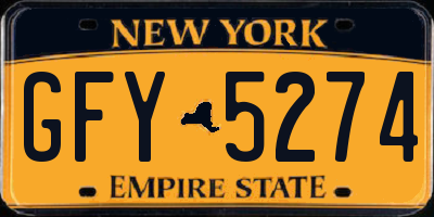 NY license plate GFY5274