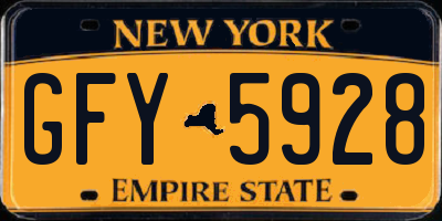 NY license plate GFY5928