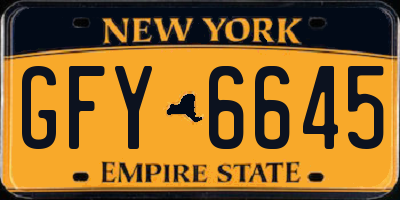 NY license plate GFY6645