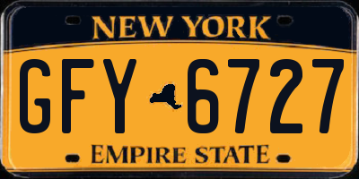 NY license plate GFY6727