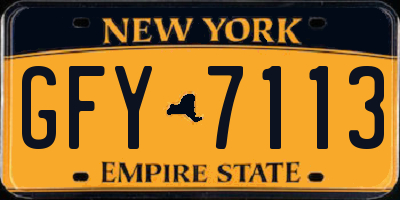 NY license plate GFY7113