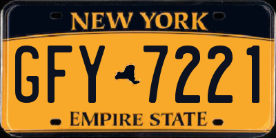 NY license plate GFY7221