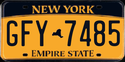 NY license plate GFY7485