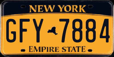 NY license plate GFY7884