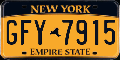 NY license plate GFY7915