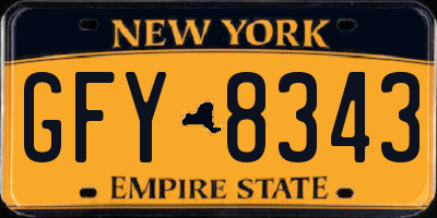NY license plate GFY8343
