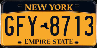 NY license plate GFY8713