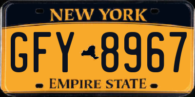 NY license plate GFY8967