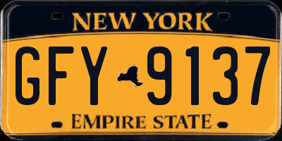 NY license plate GFY9137