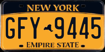 NY license plate GFY9445