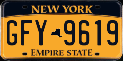 NY license plate GFY9619