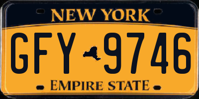 NY license plate GFY9746