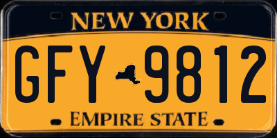 NY license plate GFY9812