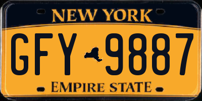 NY license plate GFY9887