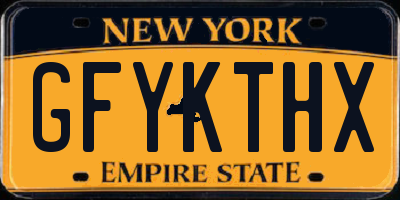 NY license plate GFYKTHX