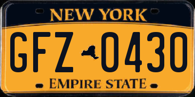 NY license plate GFZ0430