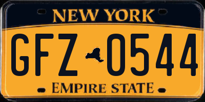 NY license plate GFZ0544