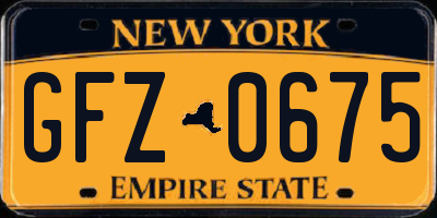 NY license plate GFZ0675