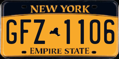 NY license plate GFZ1106