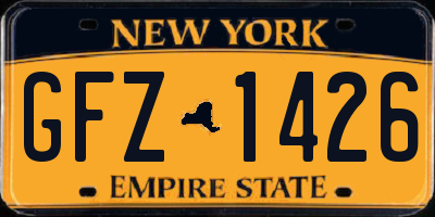 NY license plate GFZ1426
