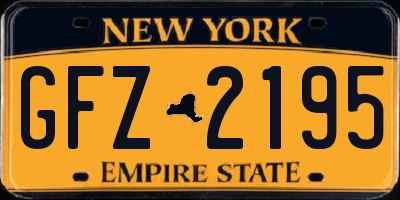 NY license plate GFZ2195