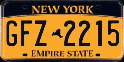 NY license plate GFZ2215