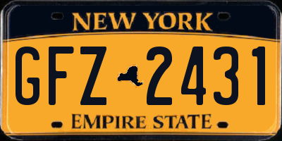NY license plate GFZ2431
