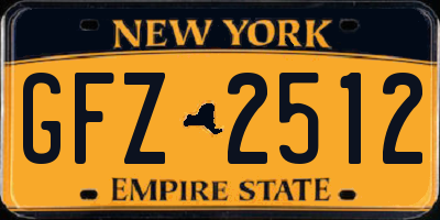 NY license plate GFZ2512