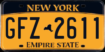NY license plate GFZ2611