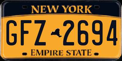 NY license plate GFZ2694