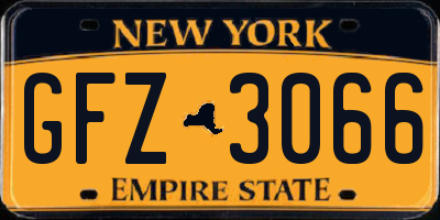 NY license plate GFZ3066