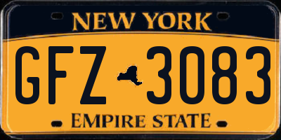 NY license plate GFZ3083