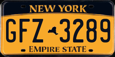NY license plate GFZ3289