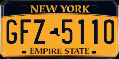 NY license plate GFZ5110