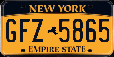 NY license plate GFZ5865