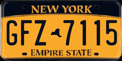 NY license plate GFZ7115