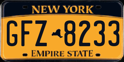 NY license plate GFZ8233
