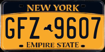 NY license plate GFZ9607